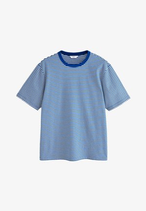 Next, REGULAR FIT - HORIZONTAL STRIPE RINGER T-SHIRT . - T-shirt con stampa - blue