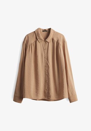 OPUS, LANGARM FAMIGA - Hemdbluse - creamy camel