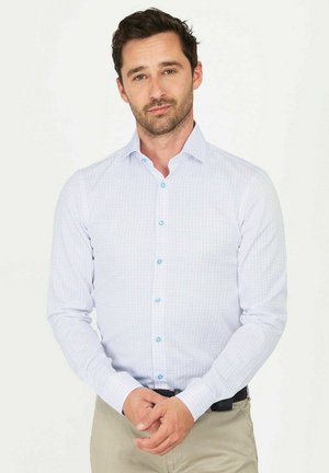 Suitable DOBBY SHIRT CHECKS LIGHT BLUE - Shirt - lichtblauw