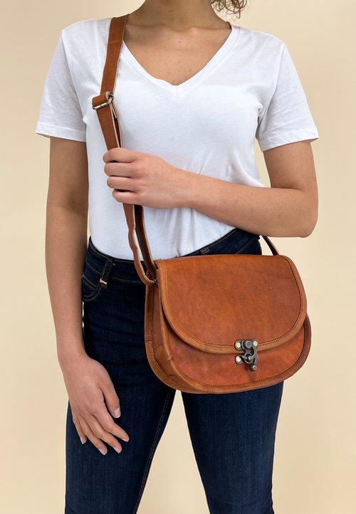 Schoudertas Leder fijn compact model