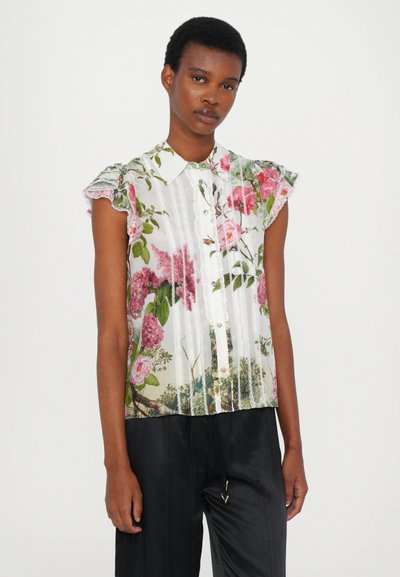 Alice + Olivia MINDA RUFFLE TIE BLOUSE - Blúzka so zapínaním na gombíky - rose whisper