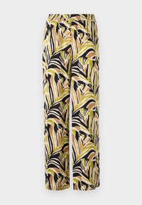JDYNILE LIFE WIDE PANT - Püksid - black/tapioca/moss palm