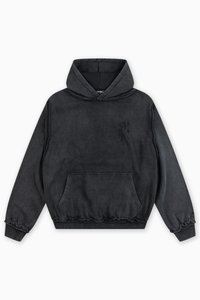 DOT BLACK  UNISEX - Džemperis su gobtuvu - black washed