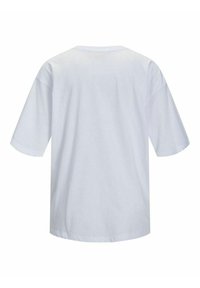 White cotton T-shirt with short sleeves, crew neckline, and relaxed fit. Solid color, no patterns or visible accents on the back.