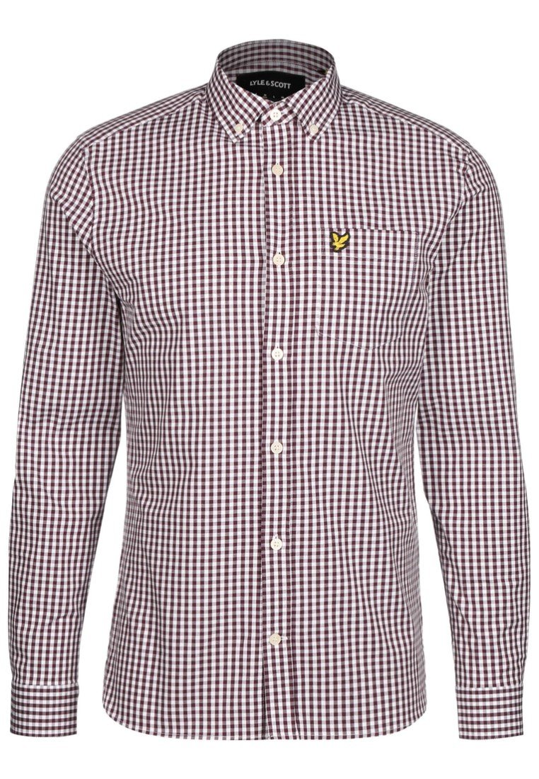 Lyle \u0026 Scott SLIM FIT - Camicia - burgundy / white/bordeaux - Zalando.it