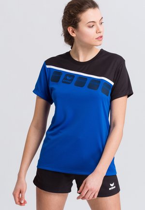 T-shirt print - royal/black