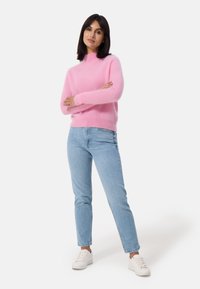CASH-MERE MIT KURZEM STEHKRAGEN - Stickad tröja - hell pink