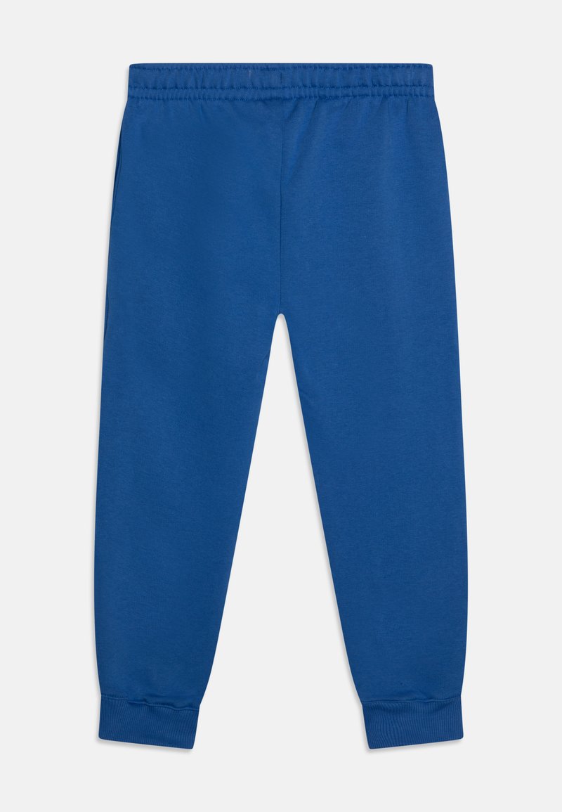 Leichte blaue Sweatpants mit einem elastischen Taillenbund, schmal zulaufenden Bündchen und einer glatten Textur. Keine Taschen oder sichtbaren Hardwaredetails.
