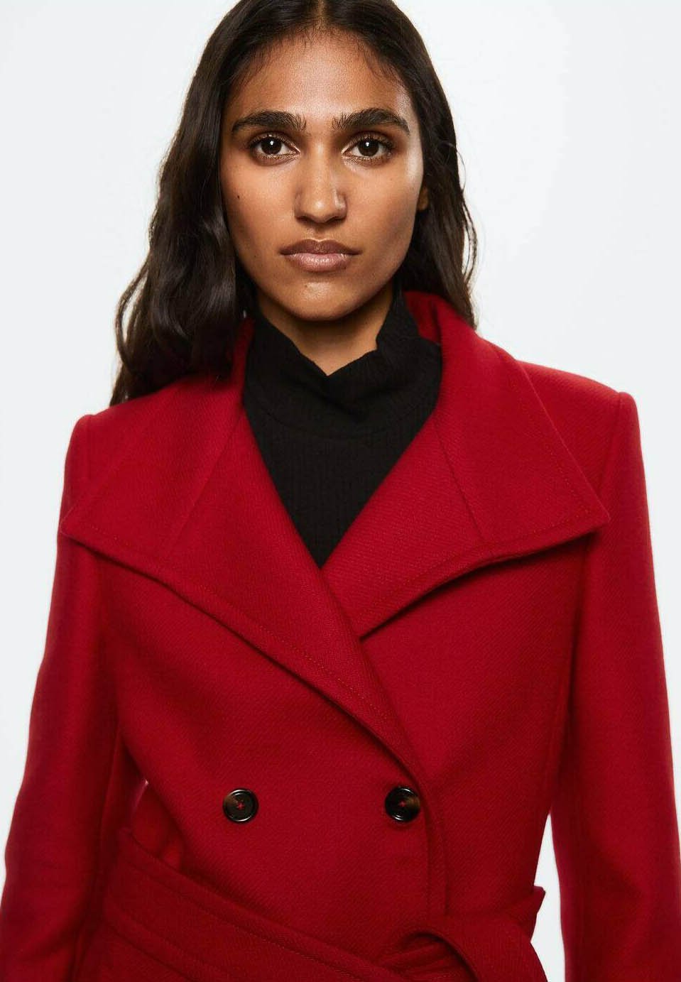 Mango Sirenita Classic Coat rood, Women's, Size: XS, Red