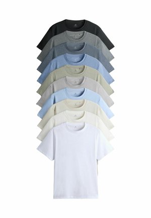 REGULAR FIT - 10 PACK SHORT SLEEVE - Basic T-shirt - black/grey/brown/white