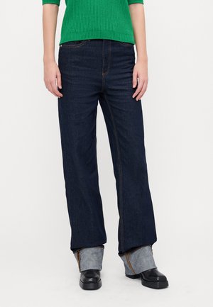 VMTESSA WIDE FOLD  - Platėjantys džinsai - dark blue denim