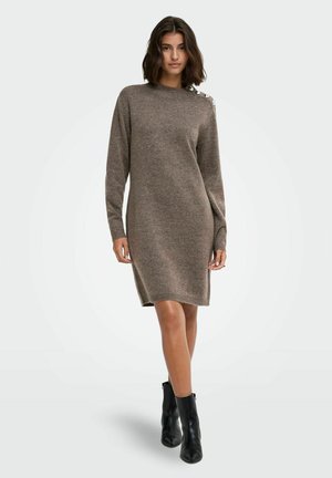 JDY JDYSUPER LIFE L/S BUTTON DRESS KNT - Robe pull - walnut