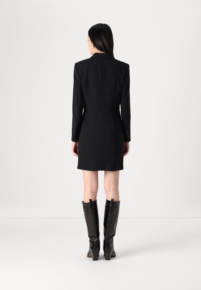 Robe Noire Karl Lagerfeld Pour Impulse Macy's - Taille 6, Accents Simili Cuir, Occasion Très Bon état