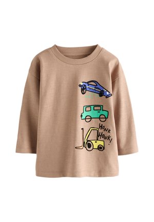 Next REGULAR FIT - LONG SLEEVE BACK GRAPHIC T-SHIRT . - Langærmet T-shirt - brown transport