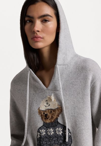 Polo Ralph Lauren POLO BEAR WOOL-BLEND KNIT HOODIE - Vesta - new grey heather