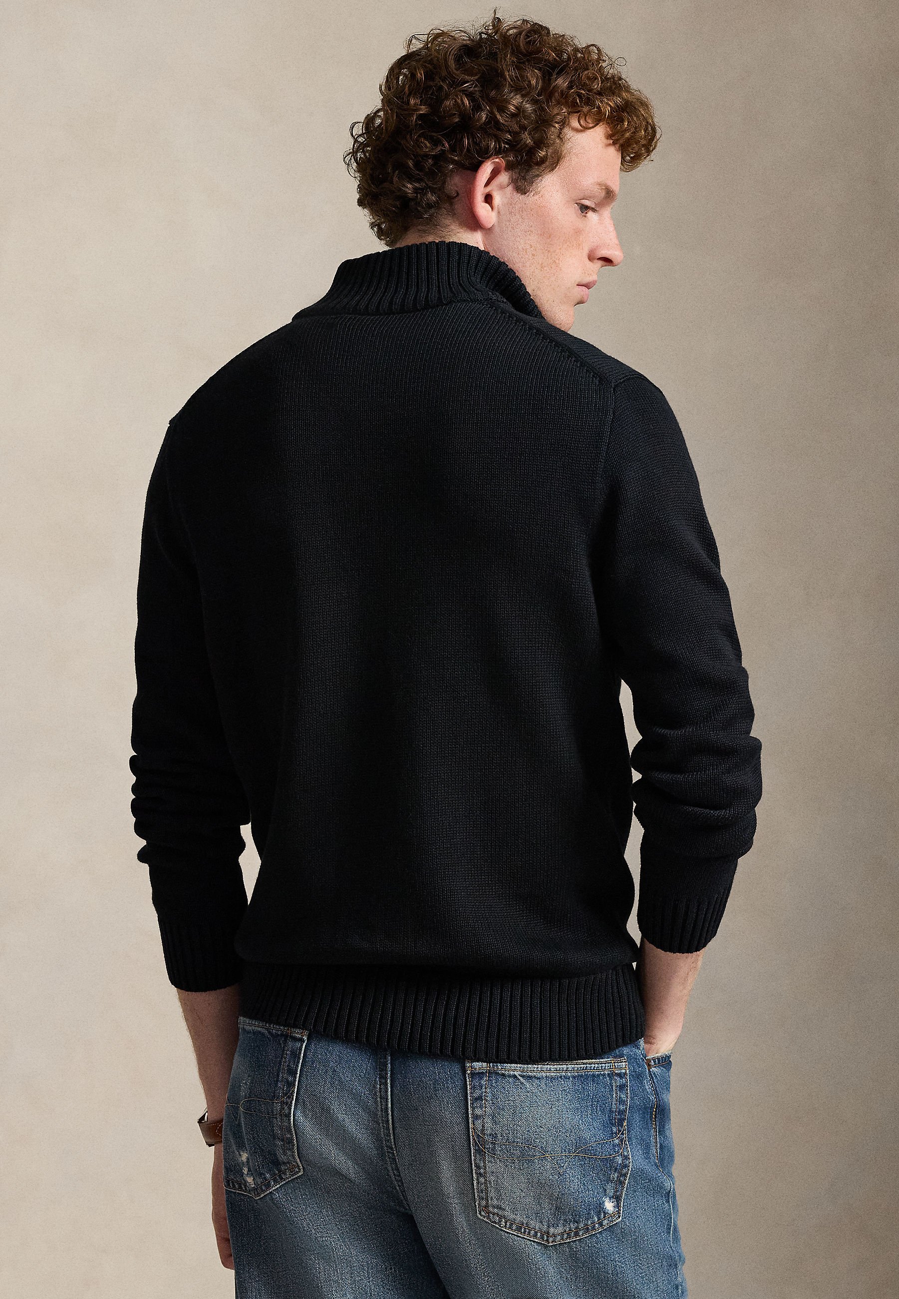 Polo Ralph Lauren COTTON QUARTER-ZIP MOCKNECK SWEATER - Pulover