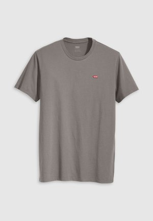 Grijze katoenen t-shirt met een klassieke ronde halslijn, korte mouwen en een klein rood Levi's logo op de linkerkant van de borst.