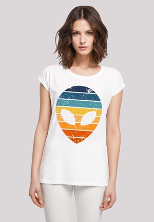 ALIEN SONNENUNTERGANG RETRO - Print T-shirt - weiß