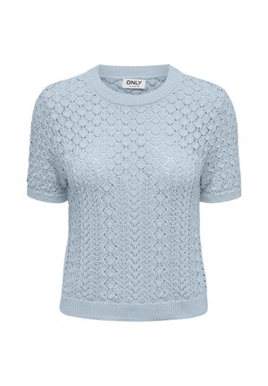 ONLY, ONLSAGA LIFE SS O-NECK KNT NOOS - T-Shirt print - blau