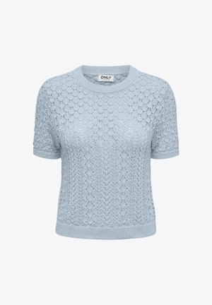 ONLY, ONLSAGA LIFE SS O-NECK KNT NOOS - T-Shirt print - blau