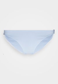 Light blue bikini bottom with a smooth, stretchy fabric. Features minimalist design and soft edges with no visible hardware or patterns.