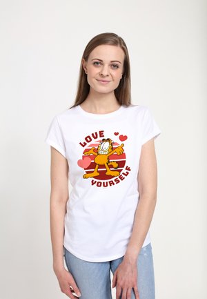 Henry Tiger VALENTINE'S DAY GARFIELD SELF LOVE - T-shirts print - white