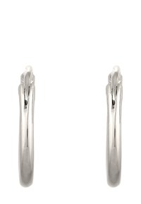 Boucles d'oreilles en argent avec une finition lisse et poli. Forme circulaire, design minimaliste, dotées d'une fermeture à clip sécurisée.