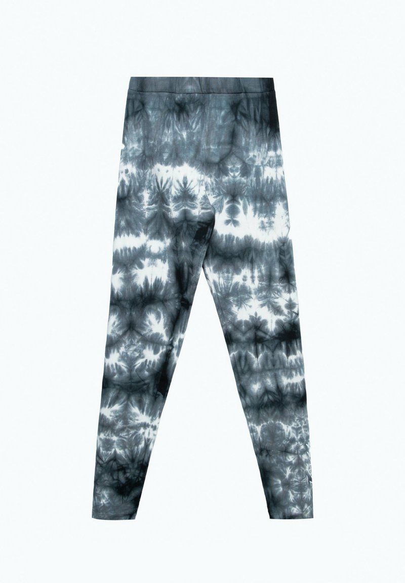 Collant con motivo tie-dye in tonalità di grigio e bianco, con una texture liscia e una vita alta per comfort e vestibilità.