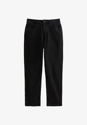 Jeans in denim nero con un design a gamba dritta. Presentano cinque tasche, una chiusura a bottone e dettagli di cucitura discreti. Taglio classico.