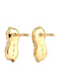 Guld nøddeformede øreringe med en poleret finish, som har en simpel stift til at sikre dem til øret. Graveret med "925" for ægthed.