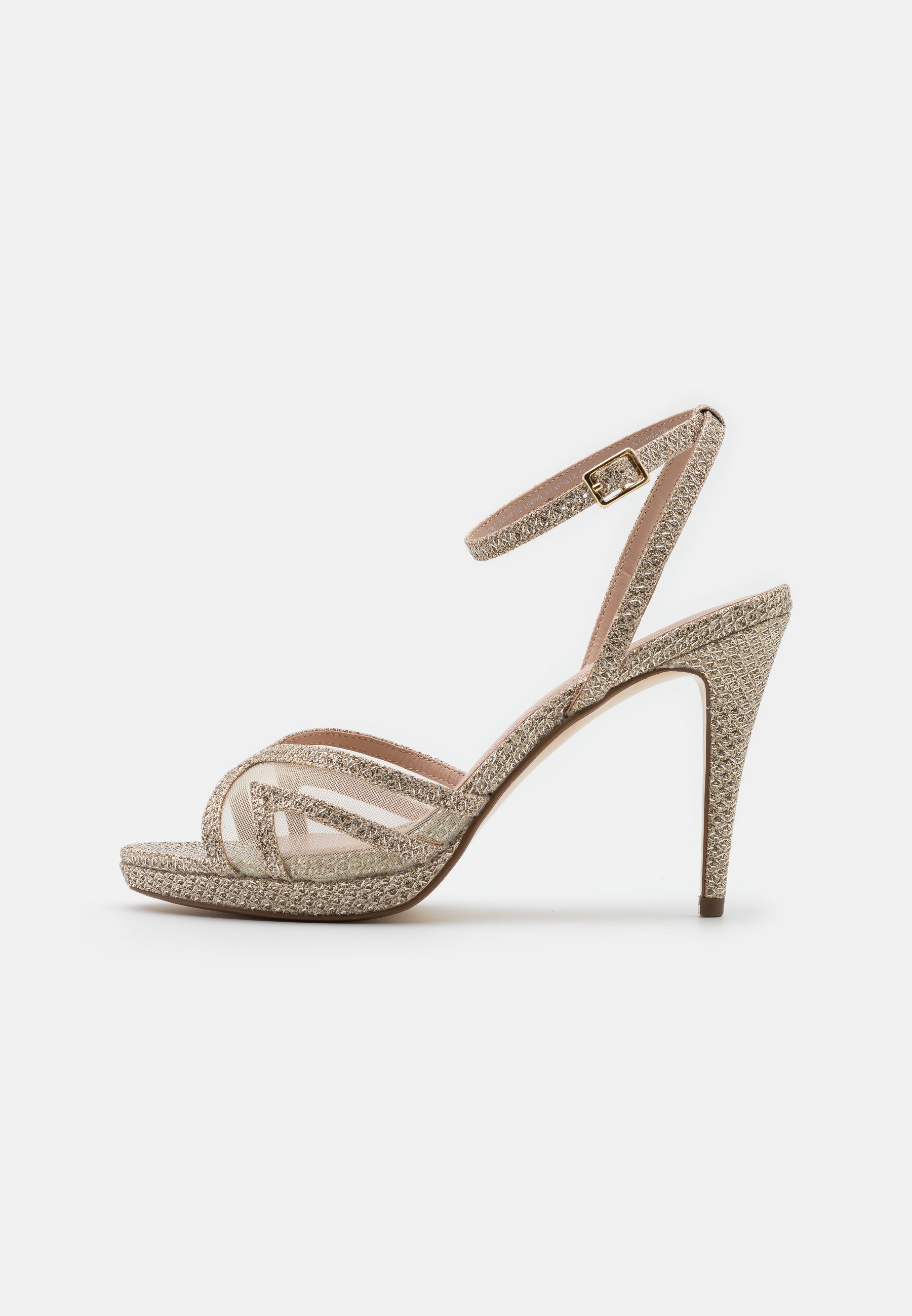 Sandali donna tacco alto 11 cm oro champagne lucido pelle