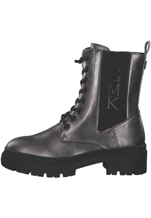 Platform ankle boots - pewter