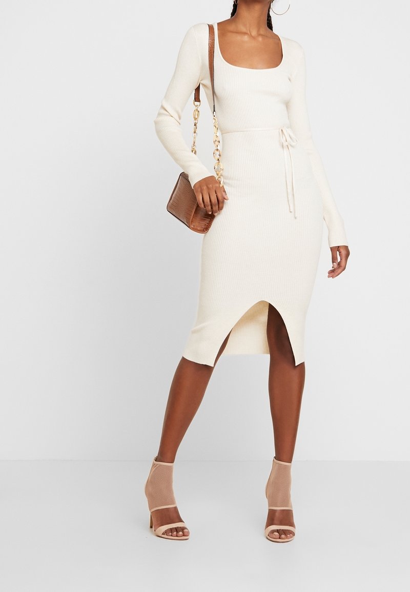 white christmas dresses Aruna Outer Dress in Nude Cream by Klambi Atelier