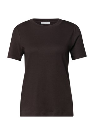 Street One, T-SHIRT MIT GERAFFTEM ÄRMEL - T-shirt basique - espresso brown