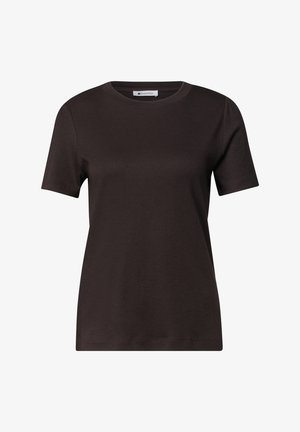 Street One, T-SHIRT MIT GERAFFTEM ÄRMEL - T-shirt basique - espresso brown