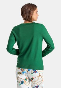 PETER HAHN TWINSET MIT 1/2-ARM-PULLOVER - Cardigan - moosgruen