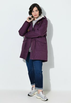 Ulla Popken HYPRAR FLEECE-LINED RAIN JACKET - Vinterfrakke - blackberry