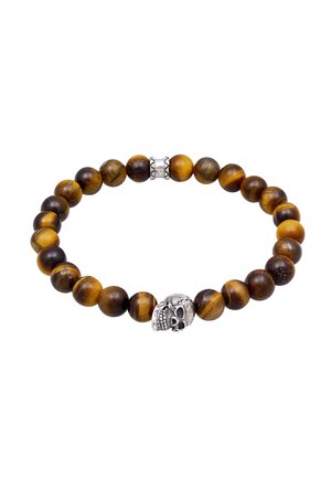 SKULL TIGER EYE - Armband - braun