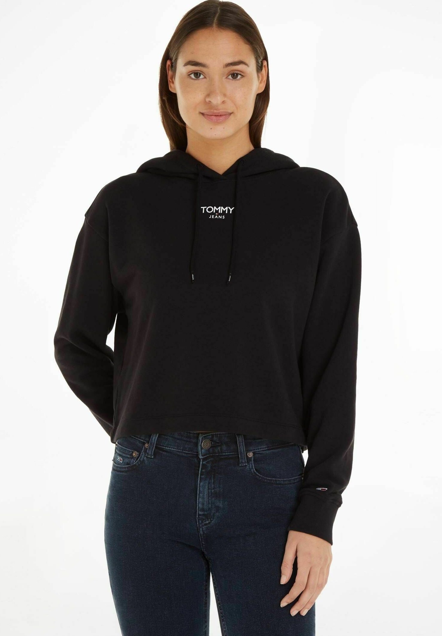 Tommy Jeans TJW ESSENTIAL LOGO RELAXED FIT - Sweat à capuche - schwarz/noir  - ZALANDO.FR