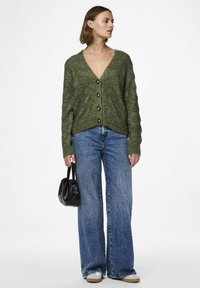 Pieces BIBBI - Adīta jaka - deep lichen green