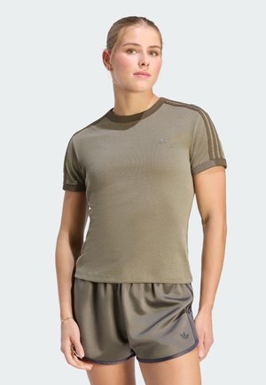 adidas Originals, 3S CALI TEE - T-Shirt print - branch   silver pebble   branch