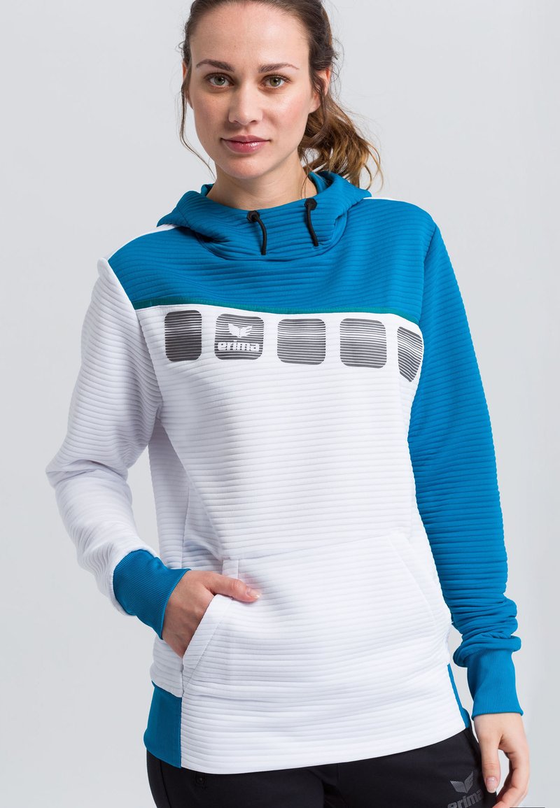 Damen Sweatshirts | Erima Kapuzenpullover white/blue/weiß - BV70736 Damen Sweatshirts | Erima Kapuzenpullover white/blue/weiß - BV70736