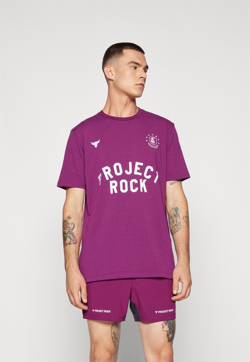 Under Armour Triko s potiskem - purple gemini/white