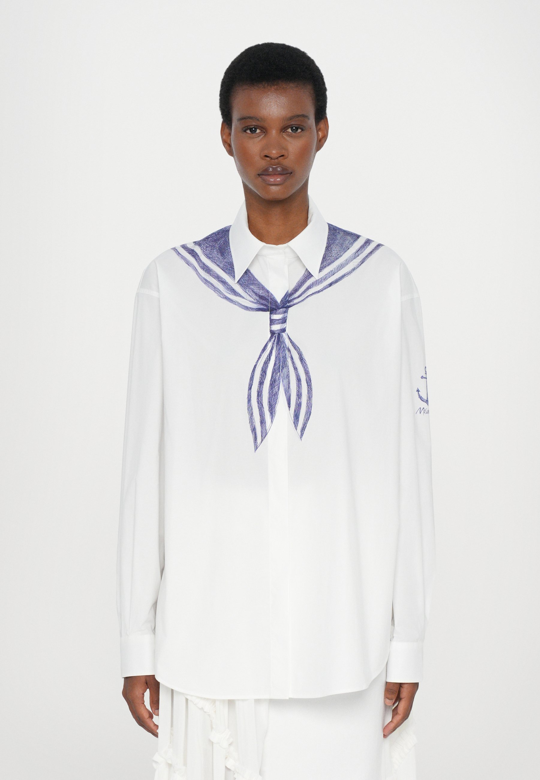 売れ筋商品|||モスキーノ シャツ レディース トップス OLIVIA - Button-down blouse - fantasia bianco MOSCHINO OLIVIA - Button-down blouse - fantasia bianco/white