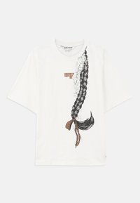 BRAID HALF SLEEVES TEE - Nyomott mintás póló - natural white