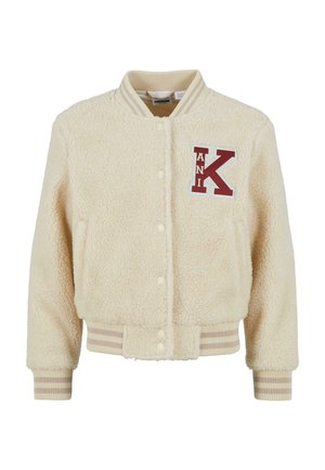 RETRO PATCH TEDDY COLLEGE  JUNIOR - Flísová bunda - vanilla