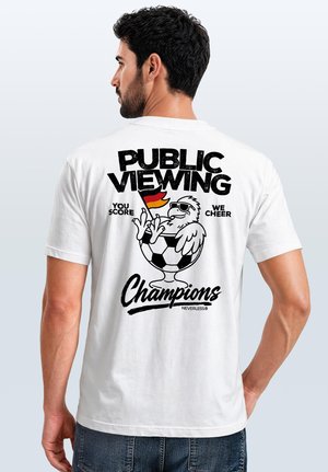 Neverless, HERREN T-SHIRT BACKPRINT - FUSSBALL WM DESIGN PUBLIC VIEWING - - T-Shirt print - weiß