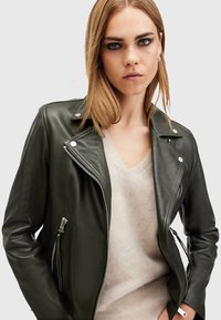 AllSaints DALBY BIKER - Giacca di pelle - green