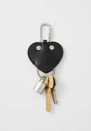 HEART FLAT KEY RING - Porte-clefs - black