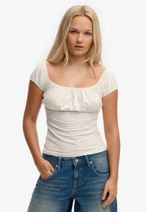 ATHLETIC ESSENTIALS RUCHED  - T-shirt basique - off white